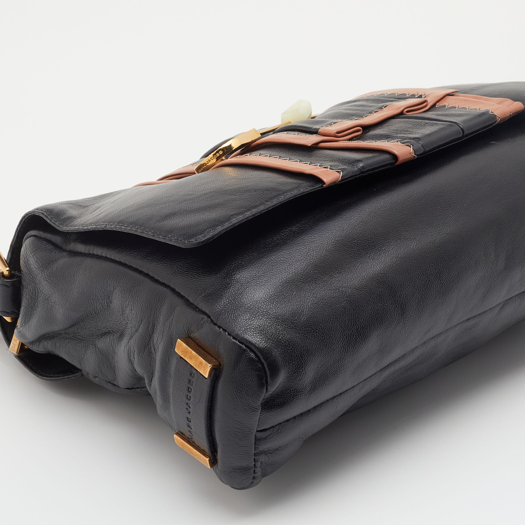 Marc Jacobs Black Leather Safety Pin Shoulder Bag 2