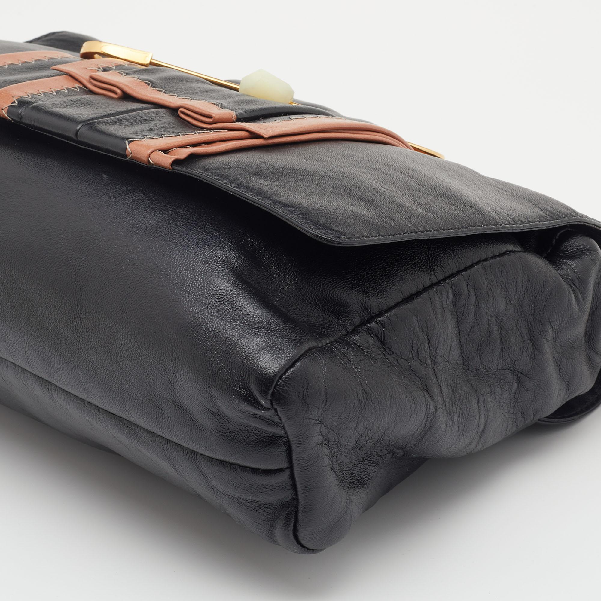 Marc Jacobs Black Leather Safety Pin Shoulder Bag 3