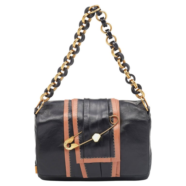 Marc Jacobs Black Leather Safety Pin Shoulder Bag at 1stDibs