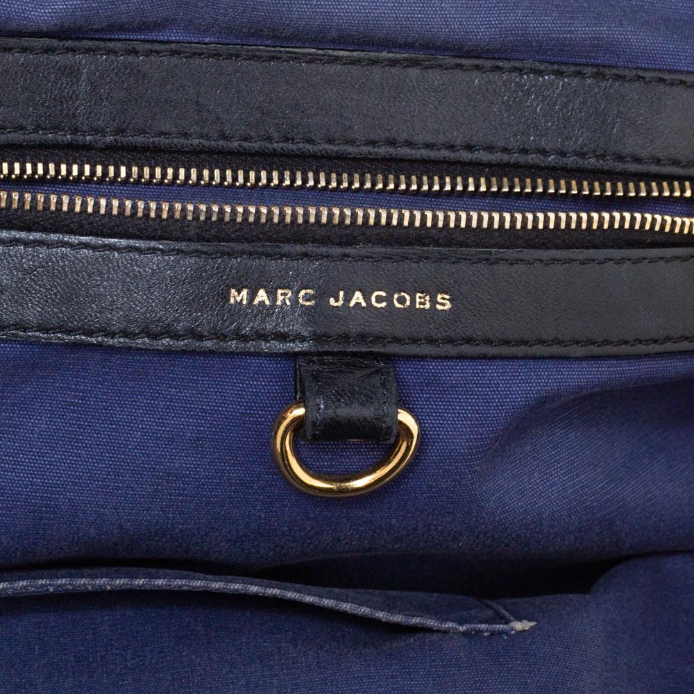 Marc Jacobs Black Leather Safety Pin Stam Top Handle Bag 6