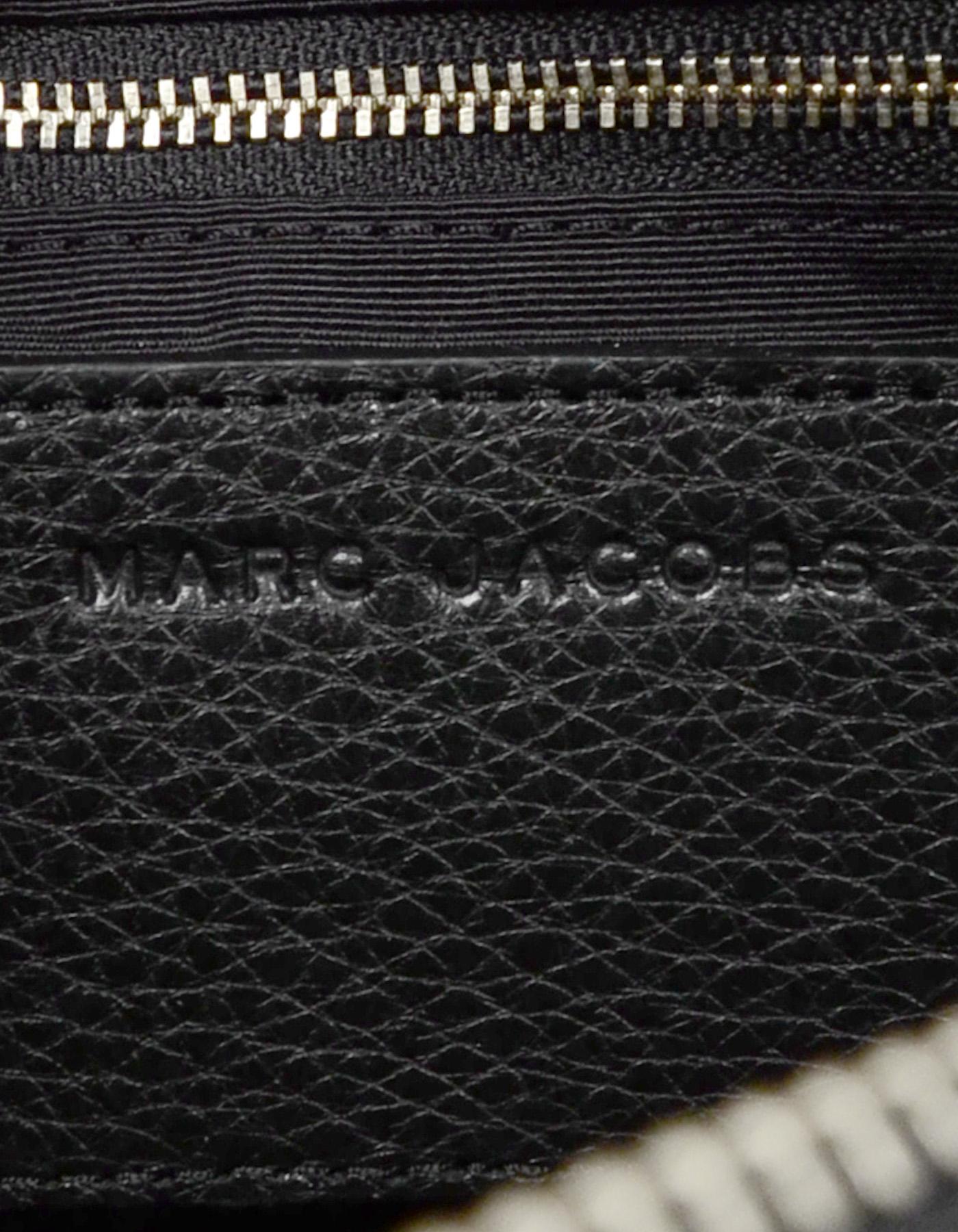 Marc Jacobs Black Leather Star Embroidered Boston Bag NWT rt $495 1