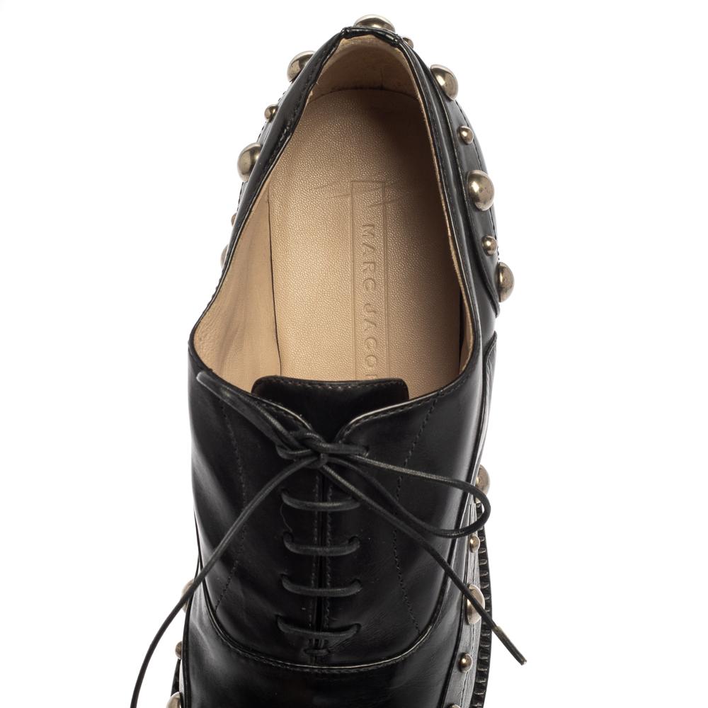 Marc Jacobs Black Leather Studded Oxfords Size 41 1