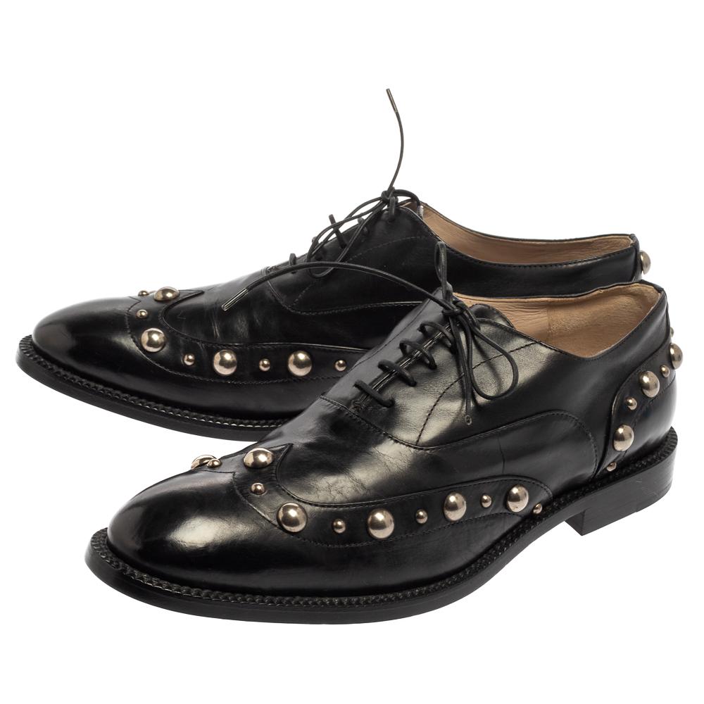 Marc Jacobs Black Leather Studded Oxfords Size 41 2