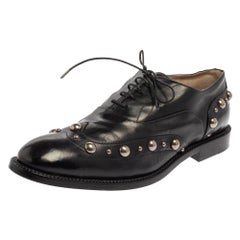 Marc Jacobs Black Leather Studded Oxfords Size 41