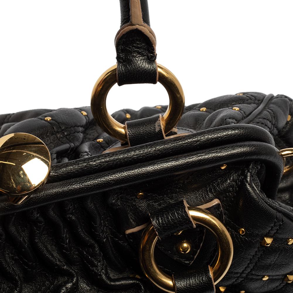 Marc Jacobs Black Leather Studded Stam Satchel 4