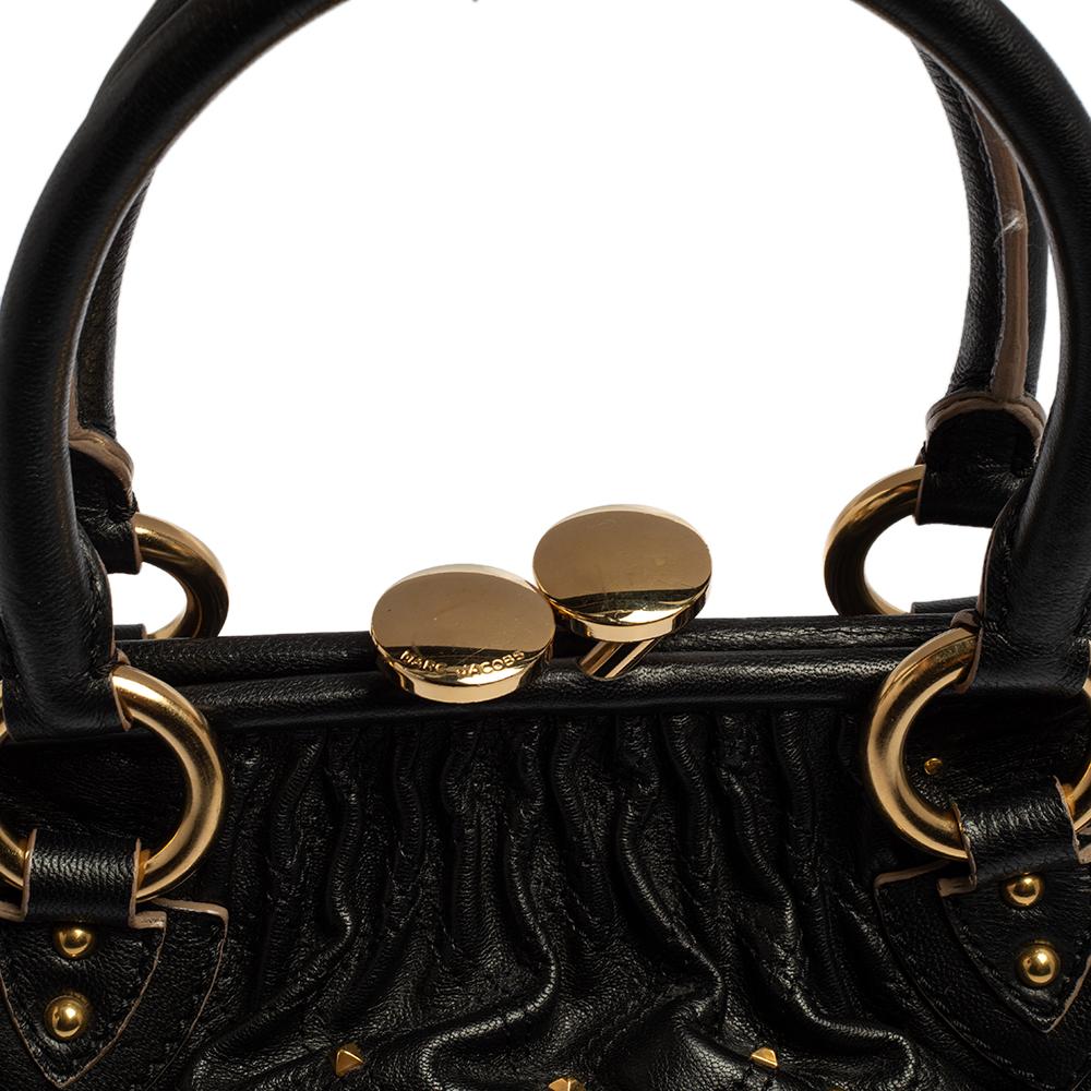 Marc Jacobs Black Leather Studded Stam Satchel 5
