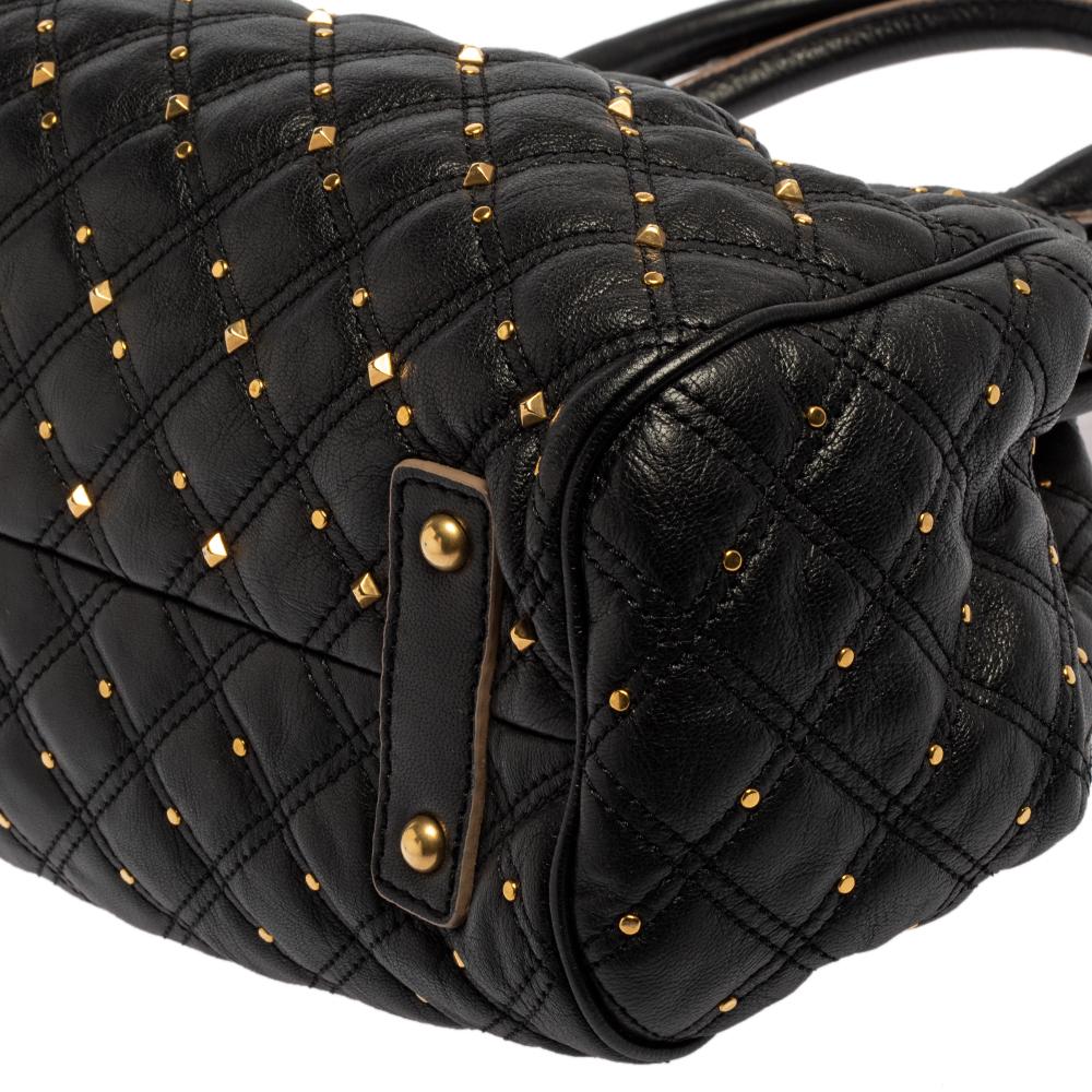 Marc Jacobs Schwarze Ledertasche mit Nietenbesatz 10