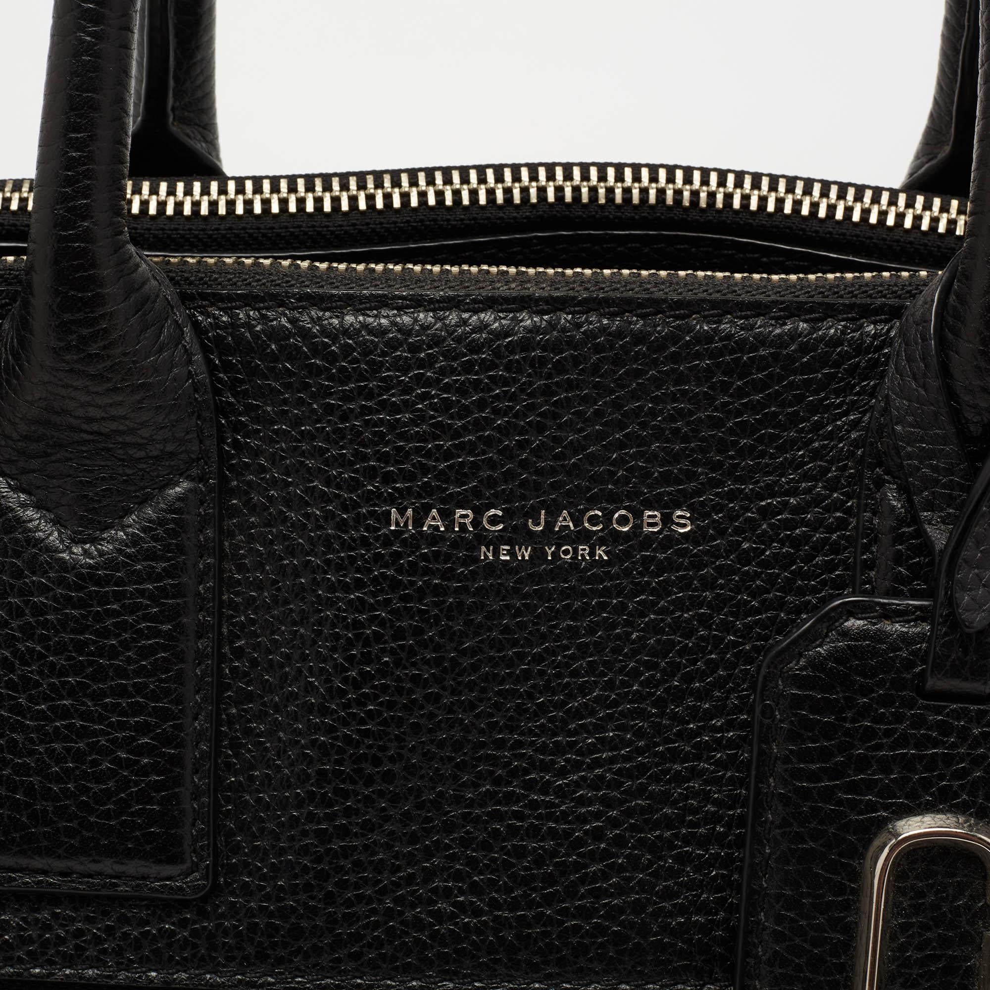 Women's Marc Jacobs Black Leather Top Zip Tote