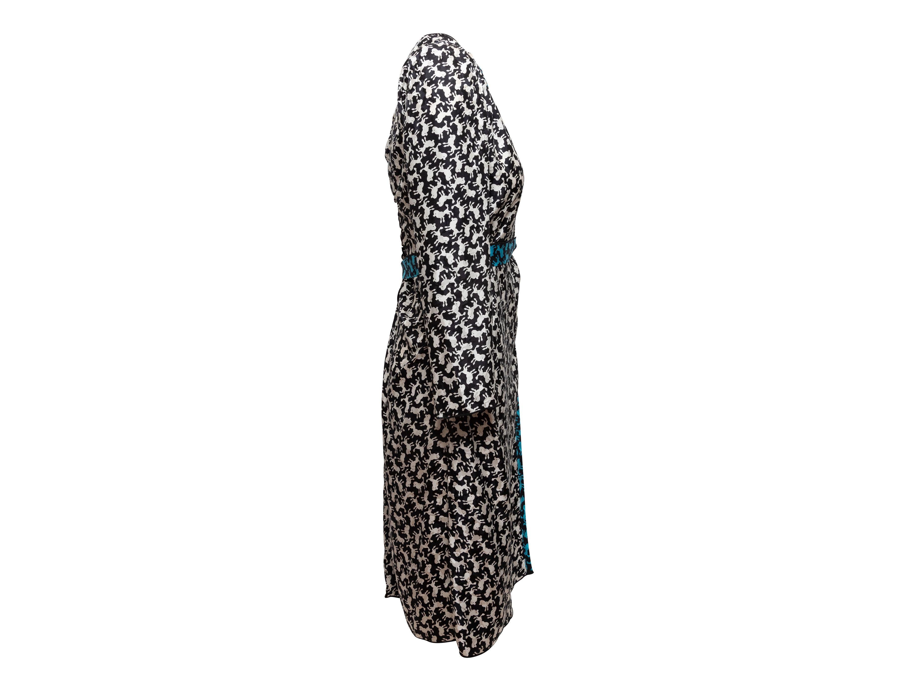 Marc Jacobs Black & Multicolor  Silk Poodle Print Dress 2