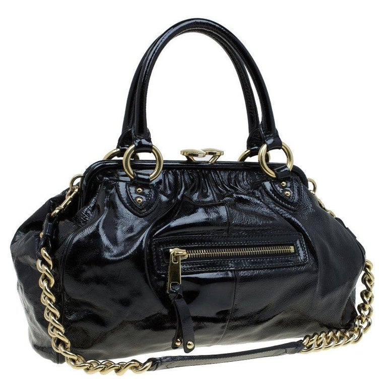 Marc Jacobs Black Patent Leather Stam Satchel For Sale at 1stDibs
