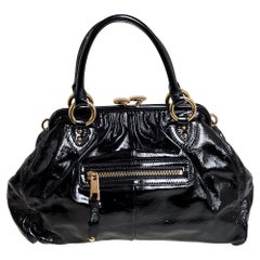 Marc Jacobs Black Patent Leather Stam Satchel