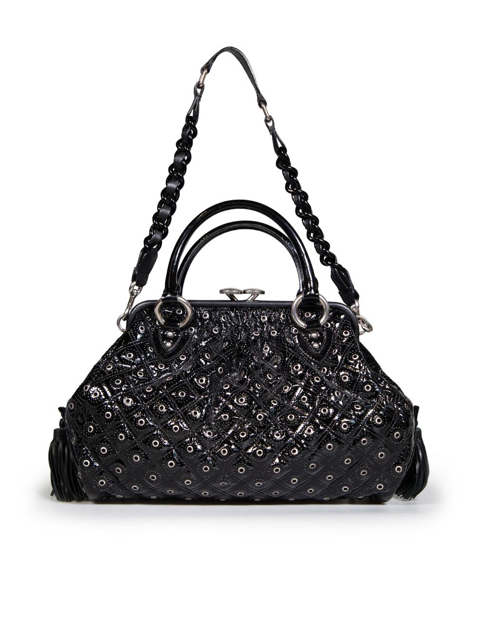 Marc Jacobs Black Patent Quilted Handbag In Good Condition In London, GB