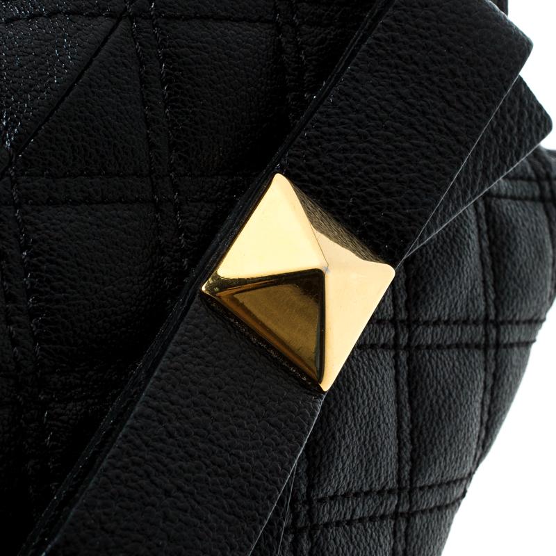 Marc Jacobs Black Quilted Coated Canvas Bow Shoulder Bag 3