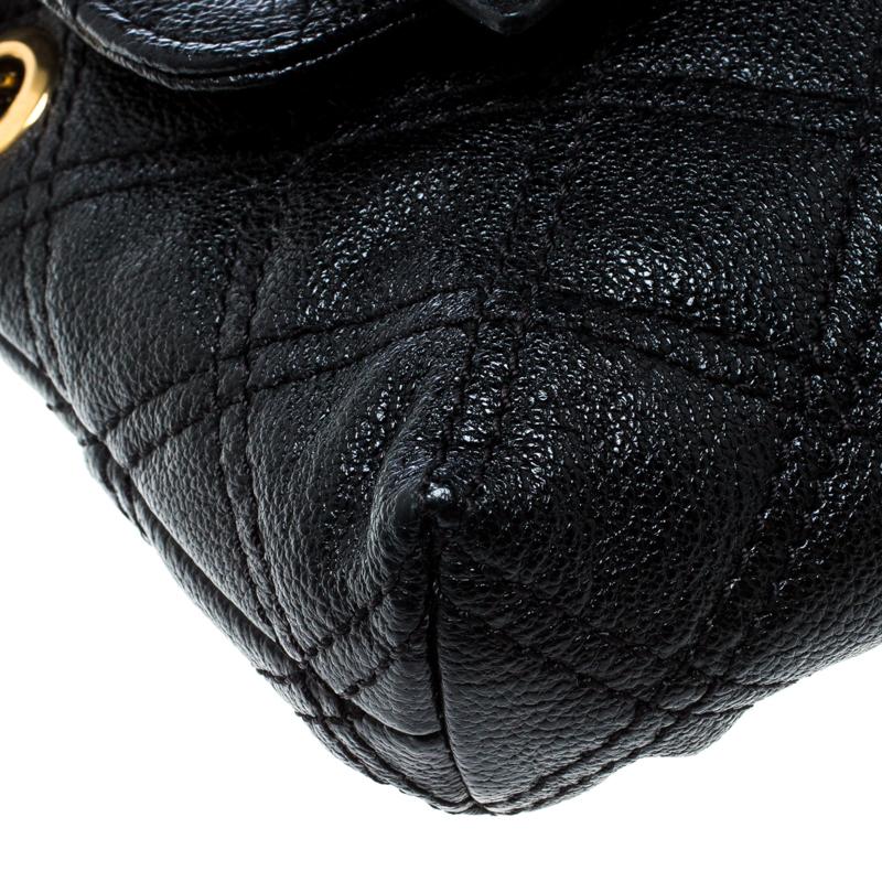 Marc Jacobs Black Quilted Coated Canvas Bow Shoulder Bag 5