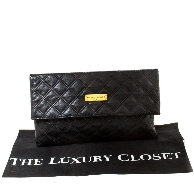 Marc Jacobs Black Quilted Leather Eugenie Clutch 8