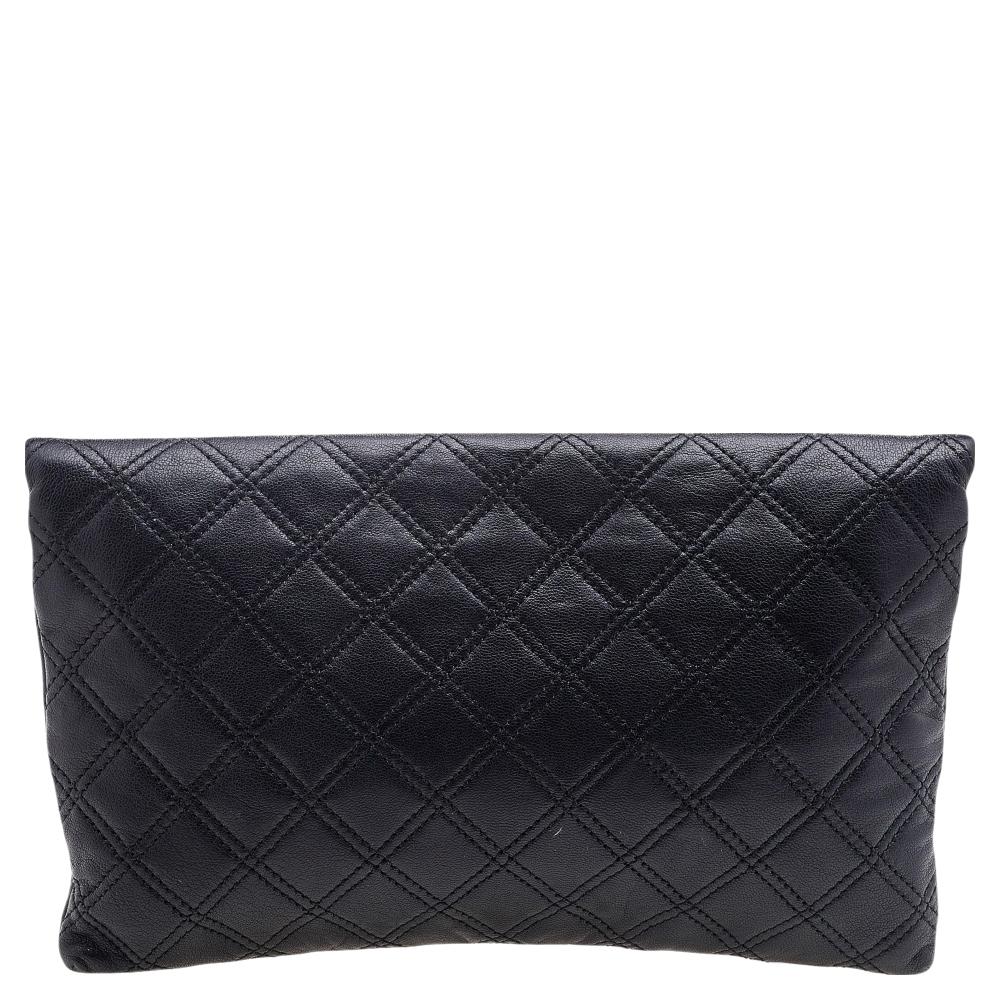 Marc Jacobs Black Quilted Leather Eugenie Clutch 9