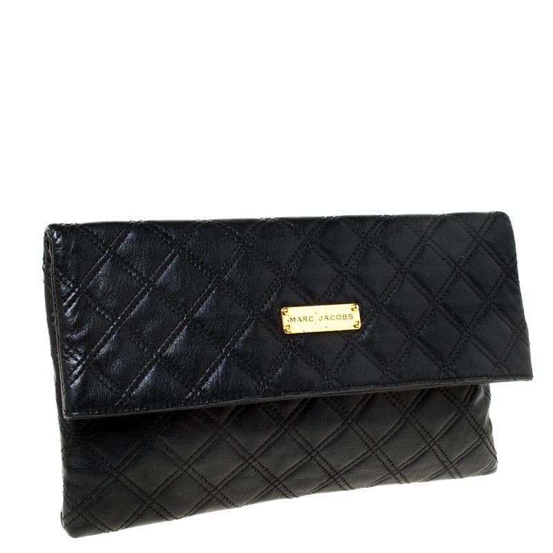 Women's Marc Jacobs Black Quilted Leather Eugenie Clutch
