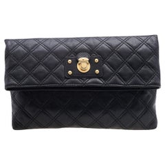Marc Jacobs Black Quilted Leather Eugenie Clutch