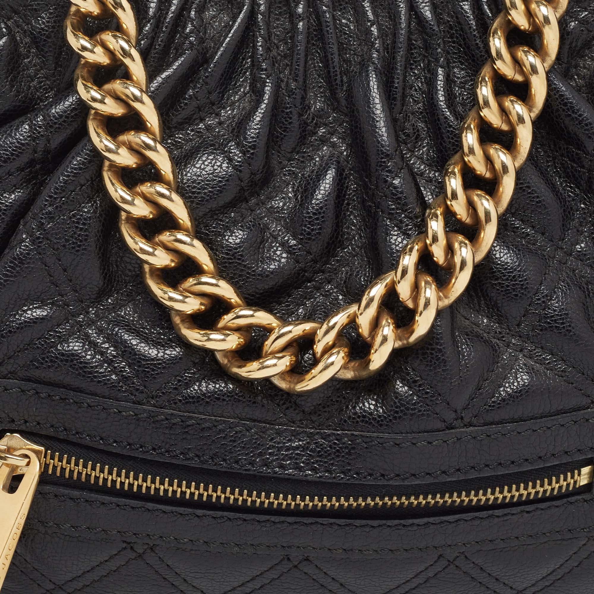 Marc Jacobs Black Quilted Leather Little Stam Shoulder Bag 1