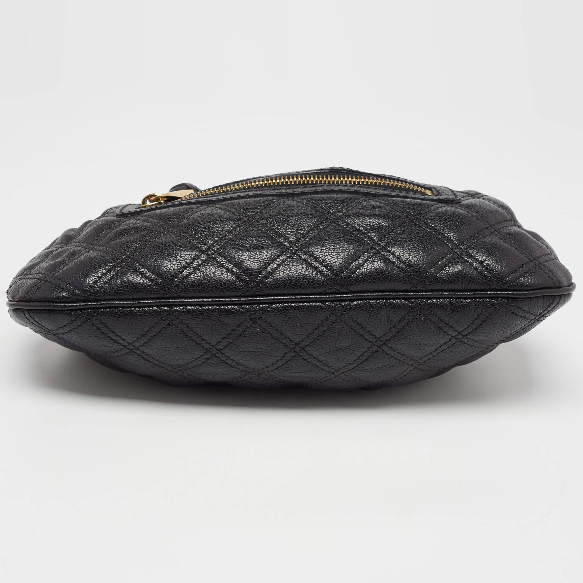 Marc Jacobs Black Quilted Leather Little Stam Shoulder Bag 2