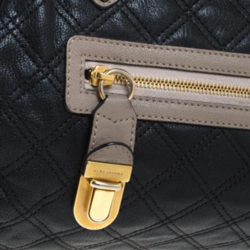 Marc Jacobs Black Quilted Leather Mini Stam Satchel For Sale 6