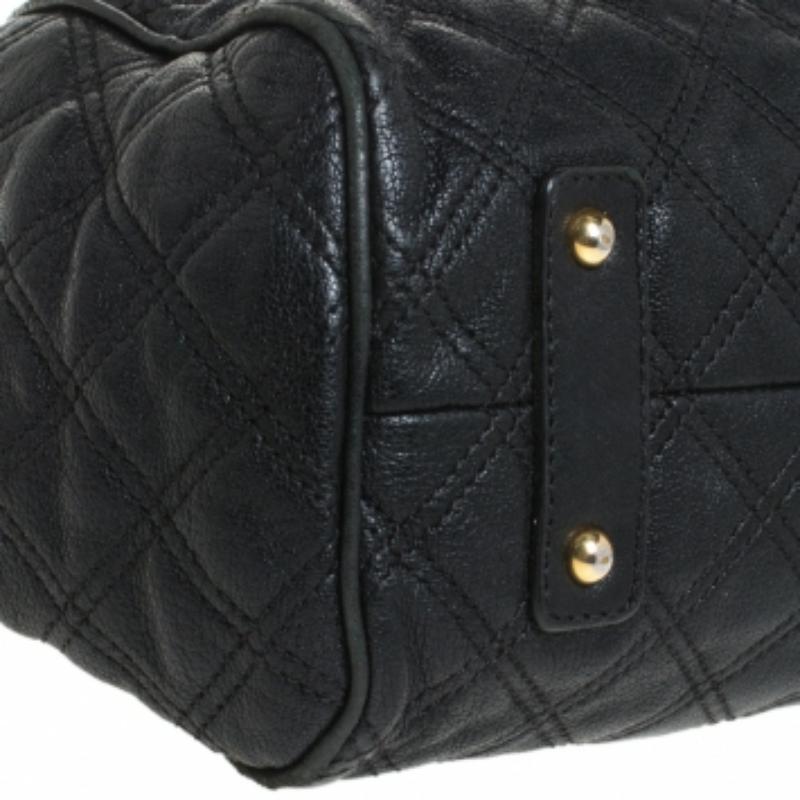 Marc Jacobs Black Quilted Leather Mini Stam Satchel For Sale 4