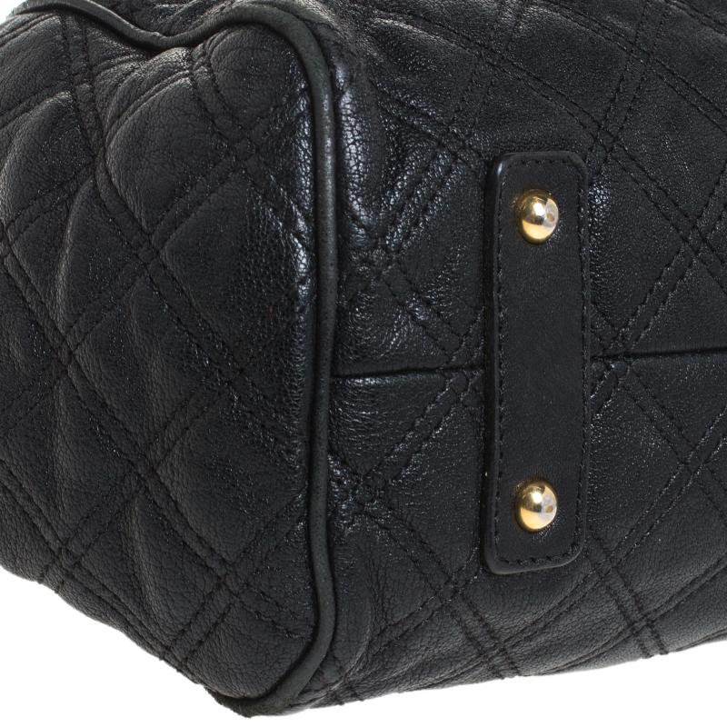 Marc Jacobs Black Quilted Leather Mini Stam Satchel For Sale 1