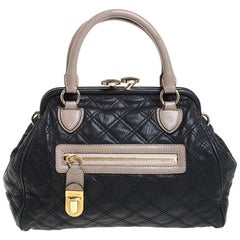 Marc Jacobs Black Quilted Leather Mini Stam Satchel