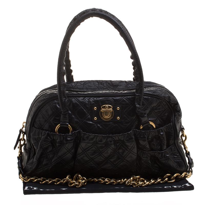 Women's Marc Jacobs Black Quilted Leather Satchel