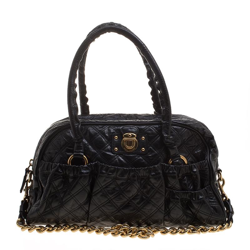Marc Jacobs Black Quilted Leather Satchel