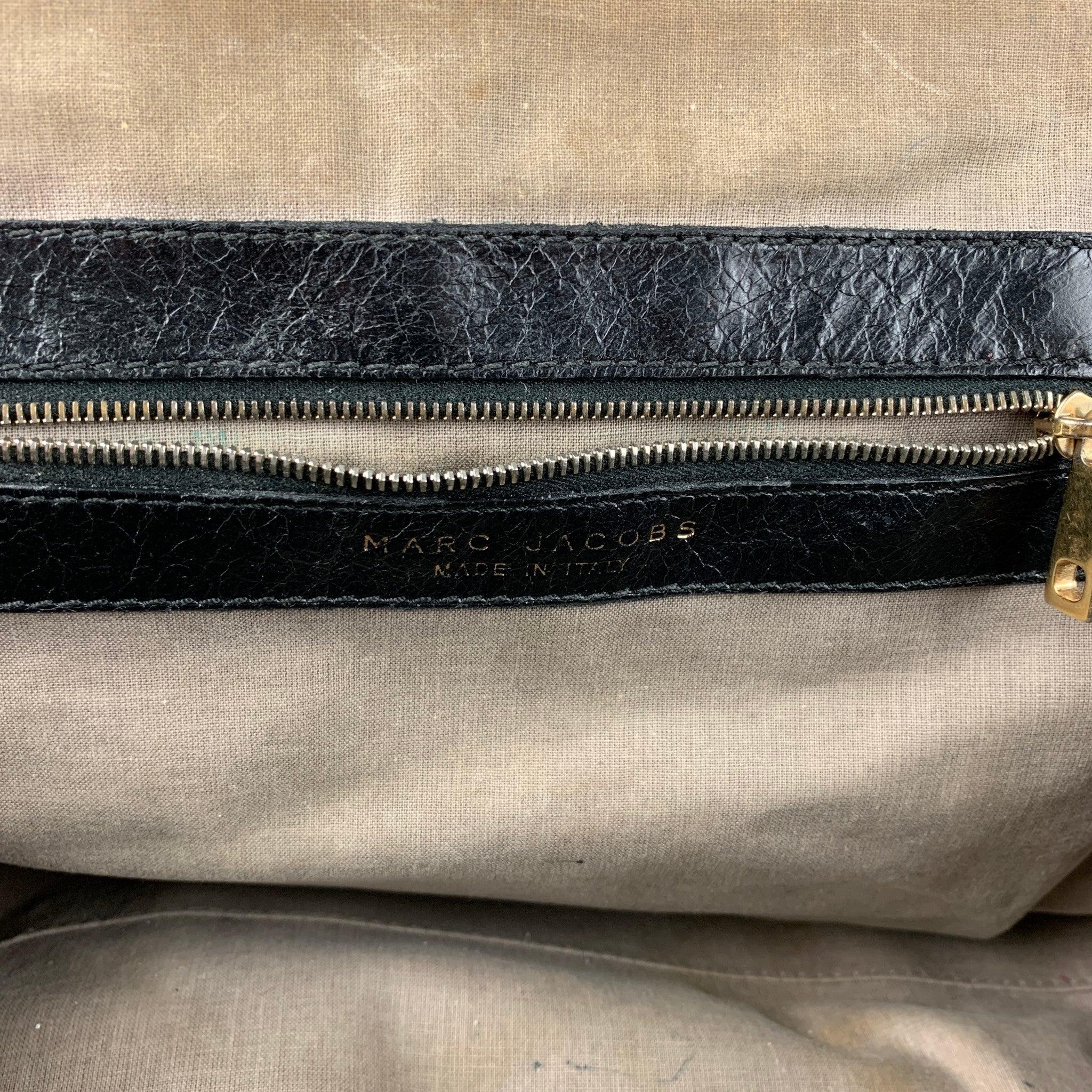MARC JACOBS Black Quilted Leather Satchel Stam Handbag For Sale 2