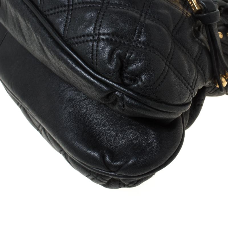 Marc Jacobs Schwarzes gestepptes Leder Kleine Cecilia Satchel 6