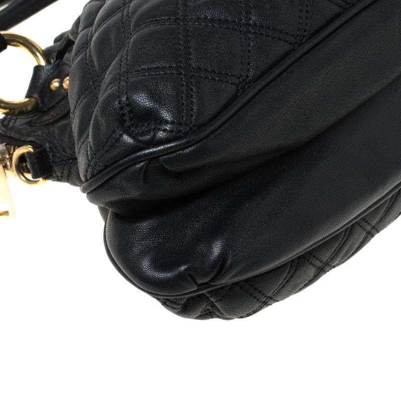 Marc Jacobs Schwarzes gestepptes Leder Kleine Cecilia Satchel 7