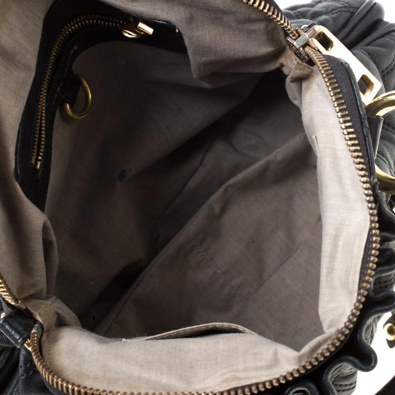 Marc Jacobs Schwarzes gestepptes Leder Kleine Cecilia Satchel 4