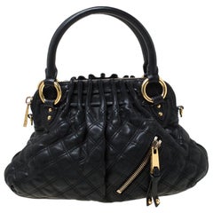 Marc Jacobs Black Quilted Leather Small Cecilia Satchel