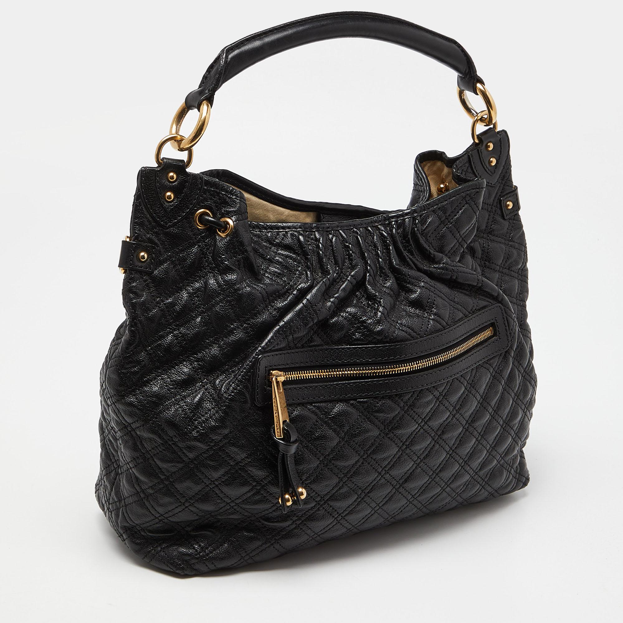 Women's Marc Jacobs Black Quilted Leather Stam Hobo For Sale