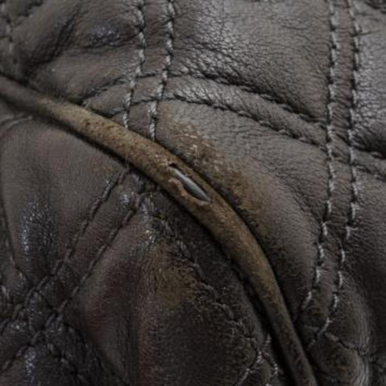 Marc Jacobs Borsa in pelle trapuntata nera Stam Satchel in vendita 5