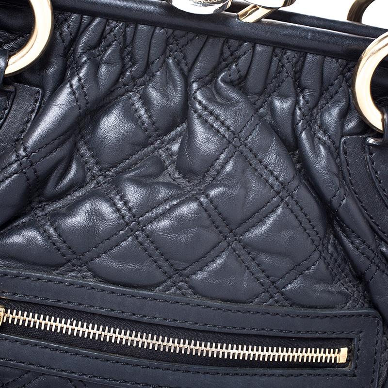 Marc Jacobs Black Quilted Leather Stam Satchel 6
