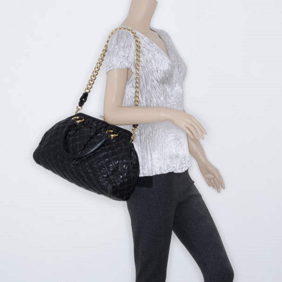 Marc Jacobs Black Quilted Leather Stam Satchel For Sale 7