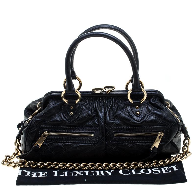 Marc Jacobs Black Quilted Leather Stam Satchel 8