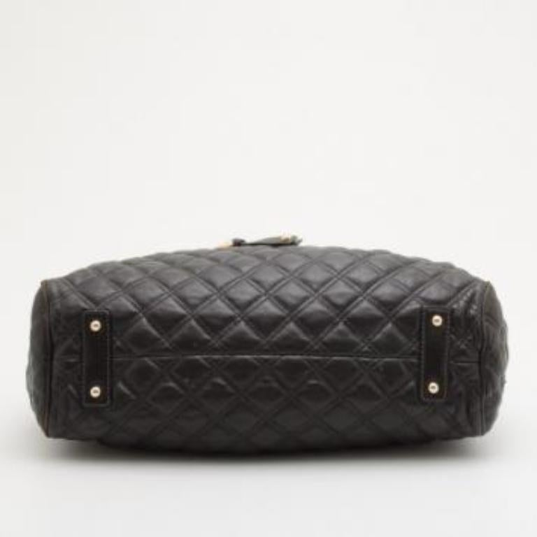Donna Marc Jacobs Borsa in pelle trapuntata nera Stam Satchel in vendita