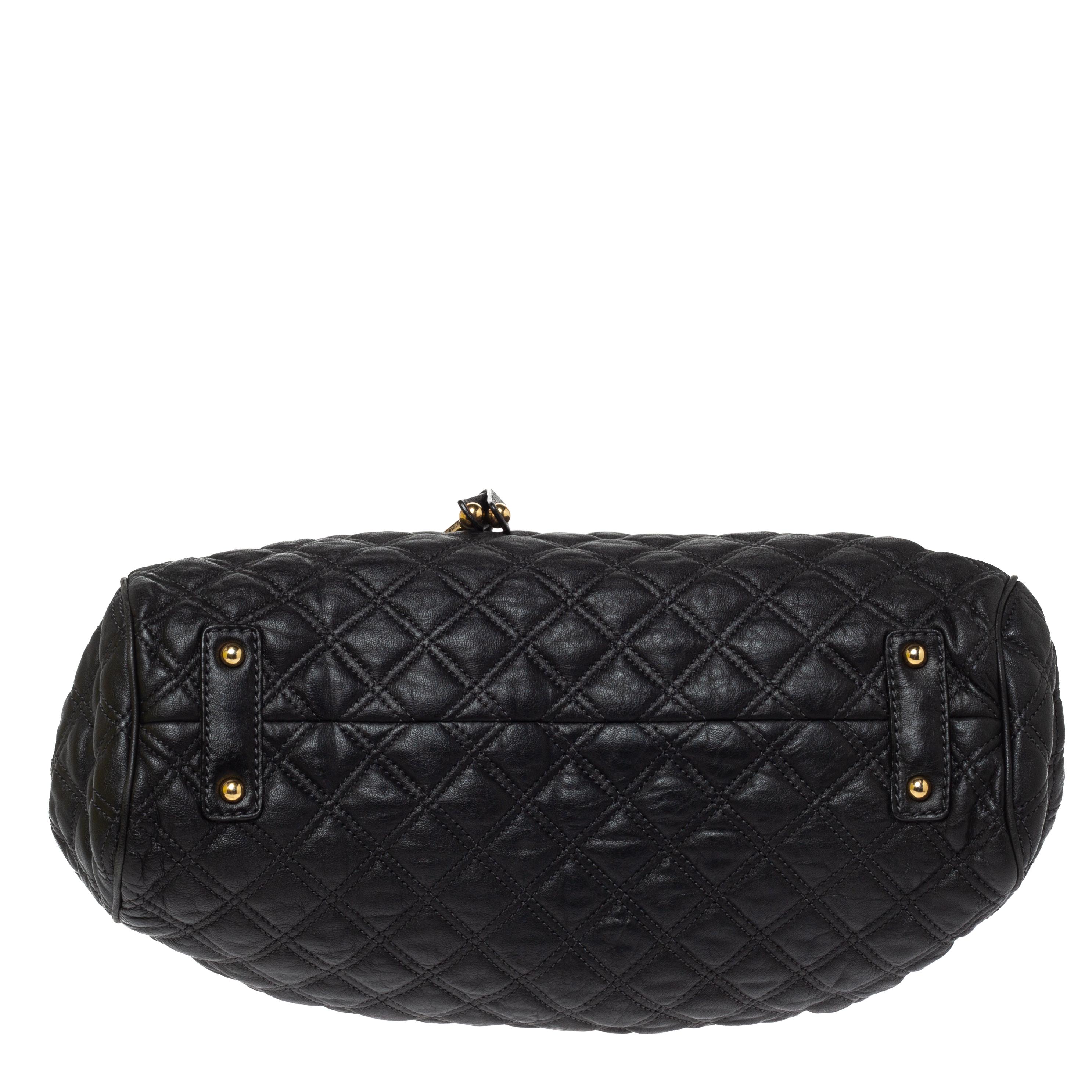 Marc Jacobs Black Quilted Leather Stam Satchel 1