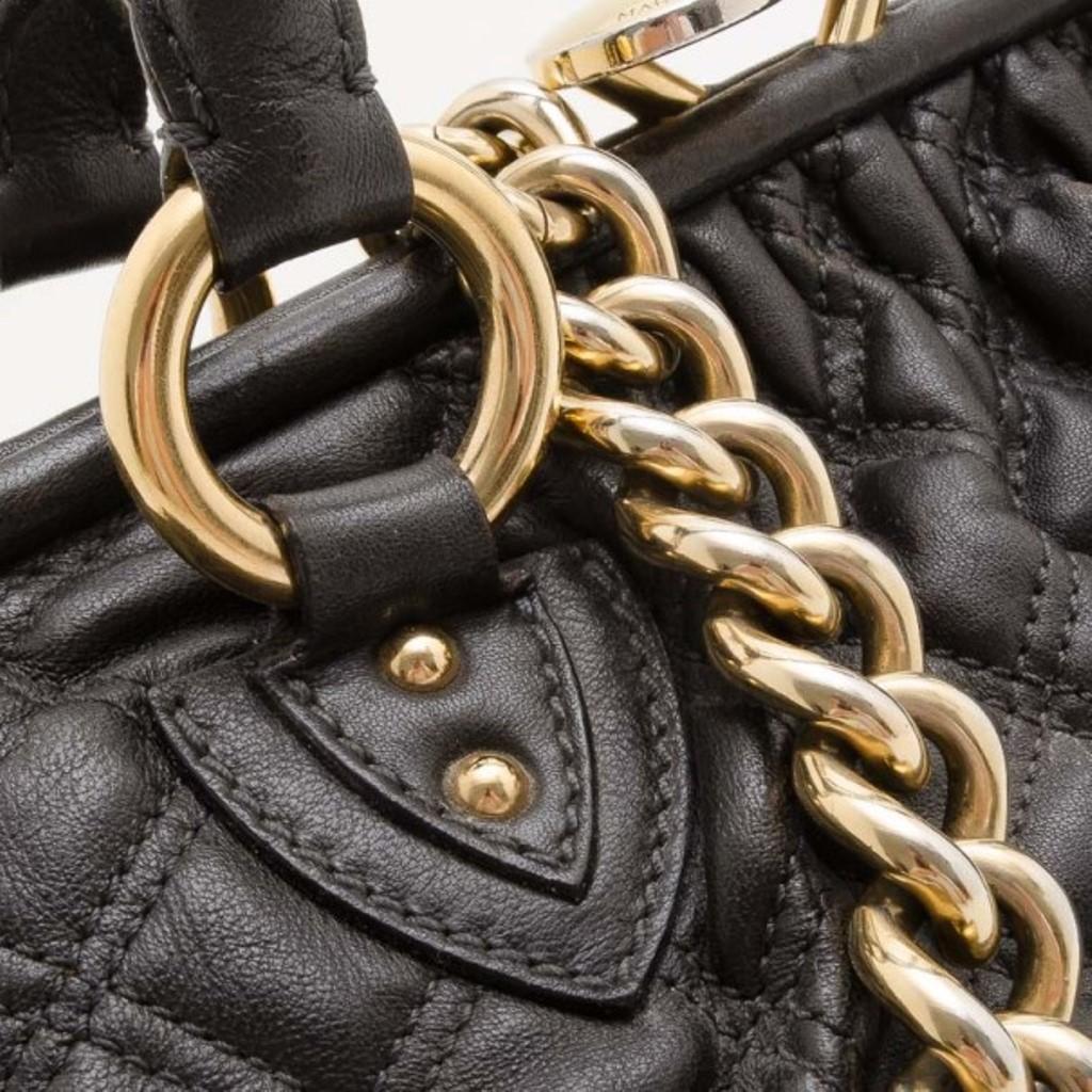 Marc Jacobs Black Quilted Leather Stam Satchel In Fair Condition In Dubai, Al Qouz 2