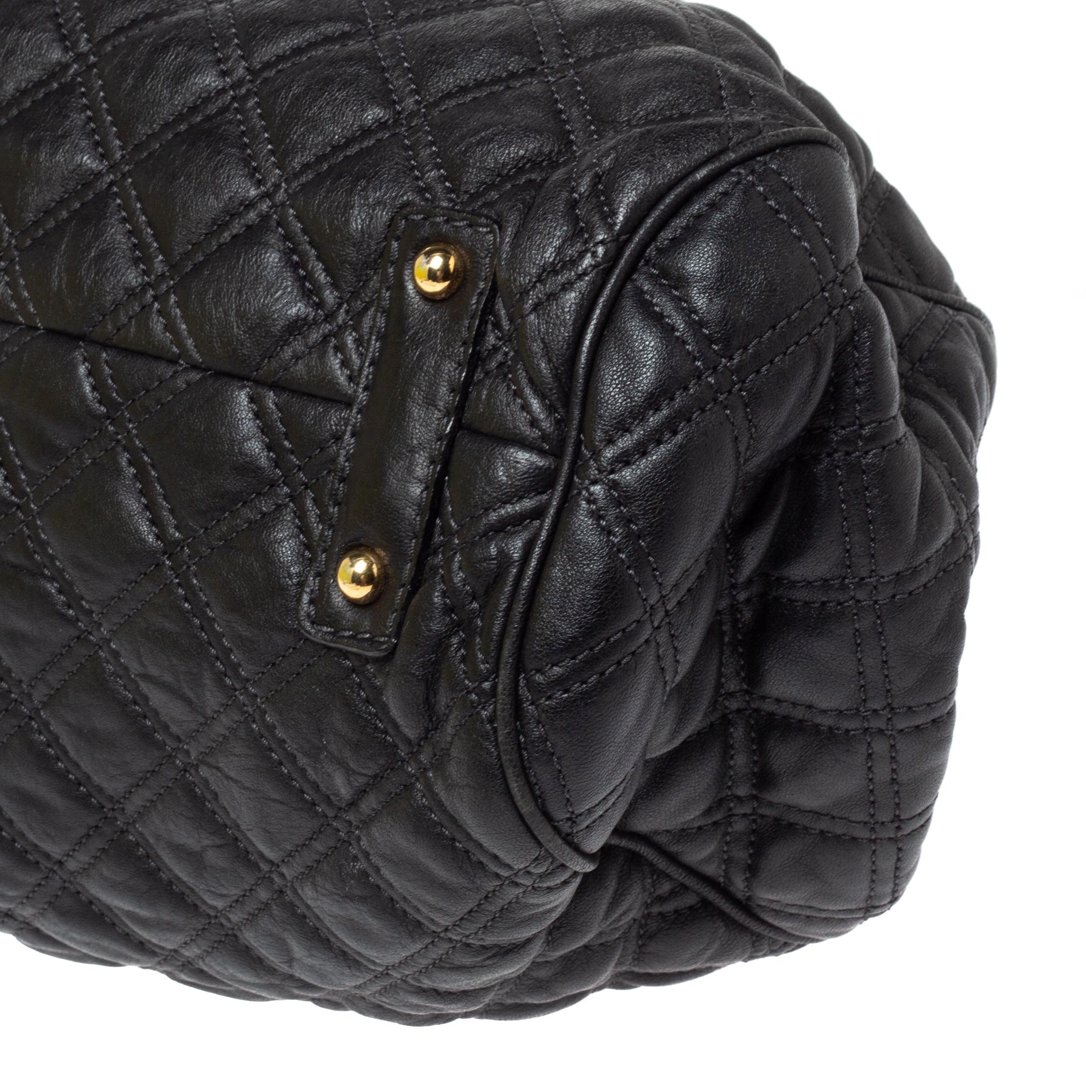 Marc Jacobs Black Quilted Leather Stam Satchel 4