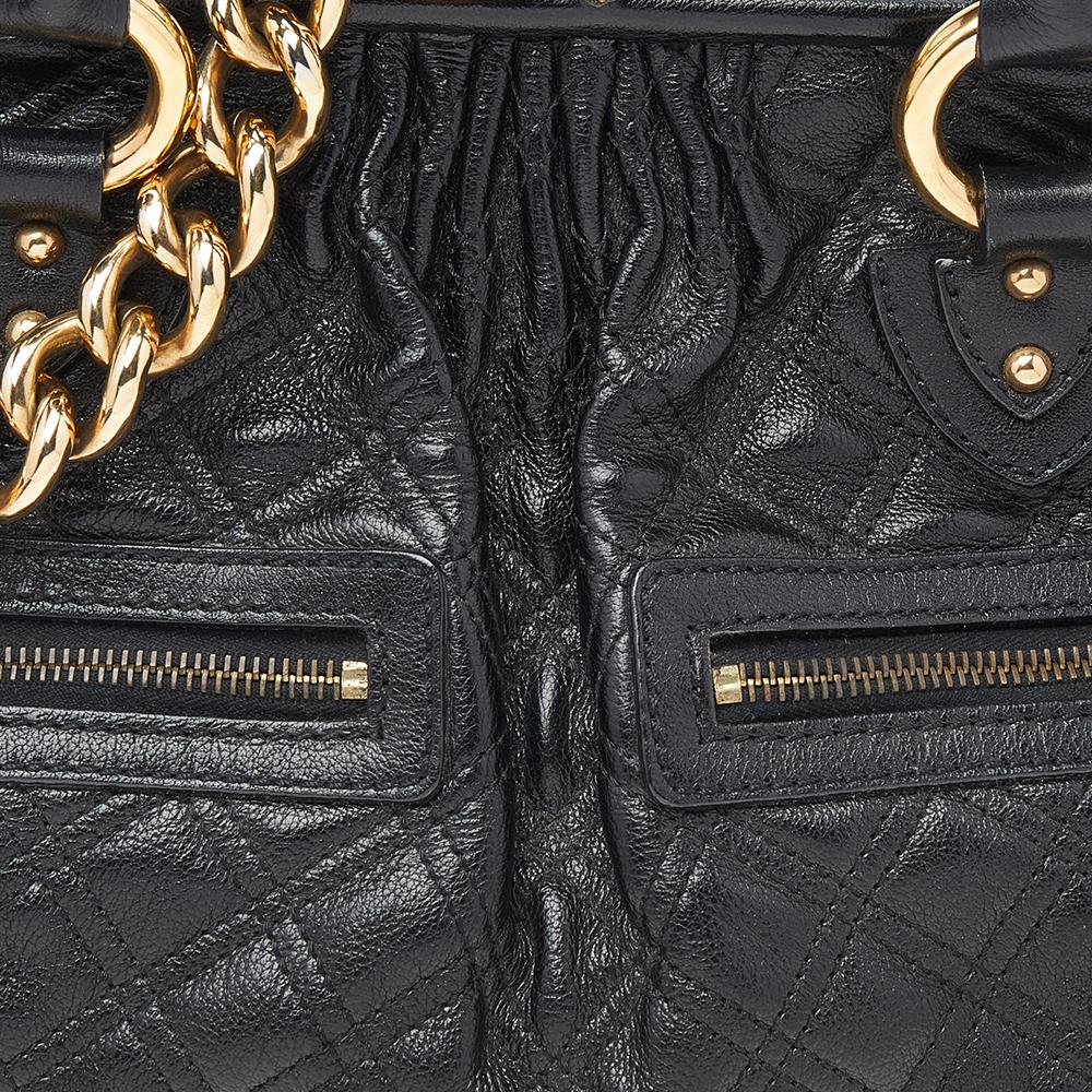 Marc Jacobs Black Quilted Leather Stam Satchel 5