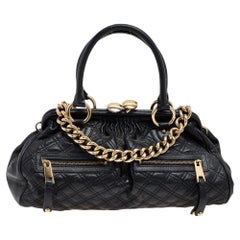 Marc Jacobs Black Quilted Leather Stam Satchel