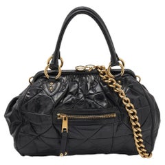 Marc Jacobs Black Quilted Leather Stam Satchel