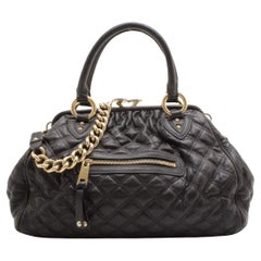 Marc Jacobs Schwarze gesteppte Ledertasche mit Stam Satchel