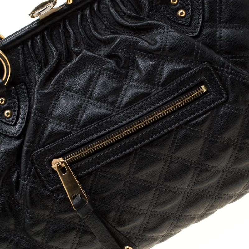 Women's Marc Jacobs Black Quilted Leather Stam Shoulder Bag