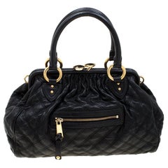 Marc Jacobs Black Quilted Leather Stam Shoulder Bag